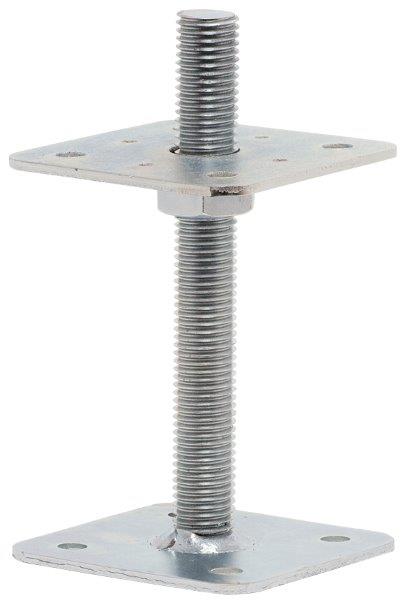 Kotevní šroubovací patka pilíře 110x110x250x6 mm M27 stavitelná patka