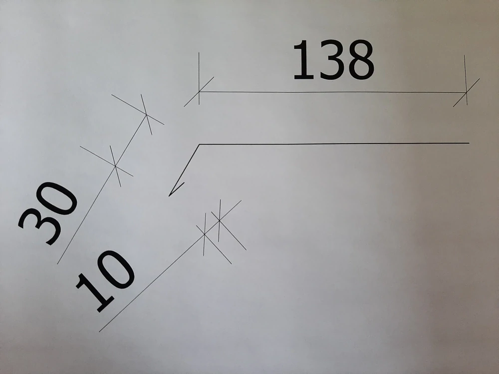 Okapnice pod folii lakovaná RAL 8019 dl. 2m