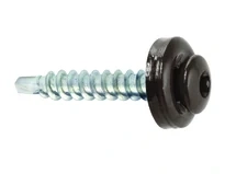 Samořezný střešní farmářský šroub KLIMAS 4,8 x 35 TX RAL 8019 Šedohnědý s podložkou EPDM (250 ks/bal)